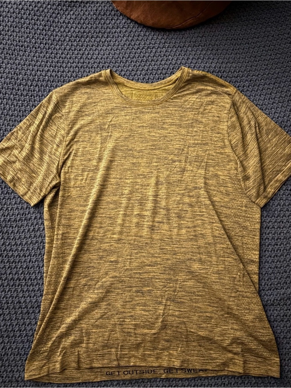lululemon athletica Men's Heathered Mustard Short Sleeve Tee